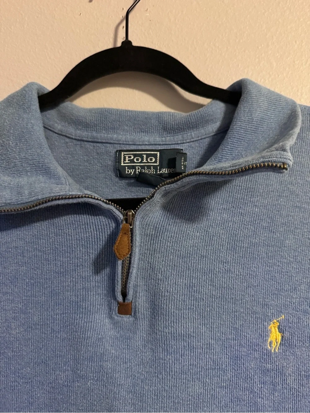 Polo Ralph Lauren Light Blue Quarter-Zip Pullover with Yellow Pony